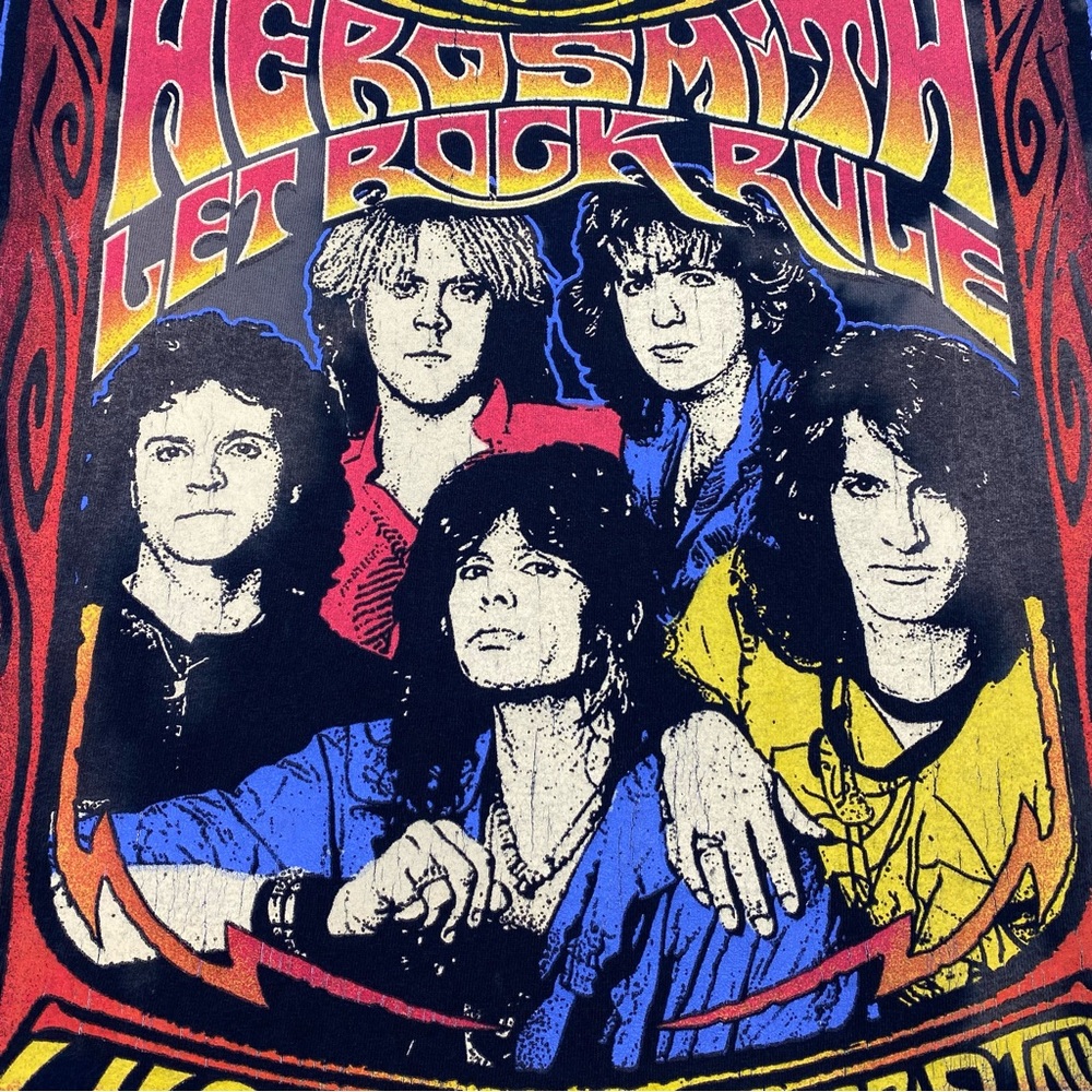 Aerosmith Live Let Rock Rule Tour 2014 Black Tie-Dye Concert Band Tee T-Shirt 3X - Picture 5 of 11